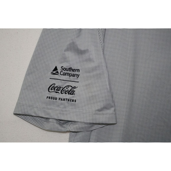 Bobby Jones Tour Championship Golf Polo Shirt Mens XXXL Grey White Micro Check - Picture 3 of 5